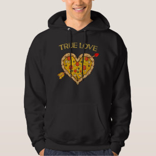 True Love Valentine Pizza Heart Valentine's Day Bo Hoodie