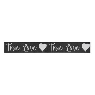 True Love White Glitter Valentine's Grosgrain Ribb Ribbon