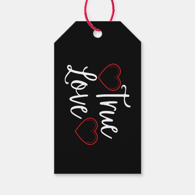True Love White Valentine's Gift Tags (Front)