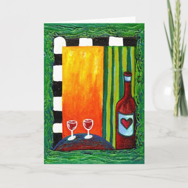 True Love Wine for Two Greeting Card (Front)