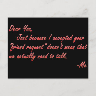True meaning of friendship postcard