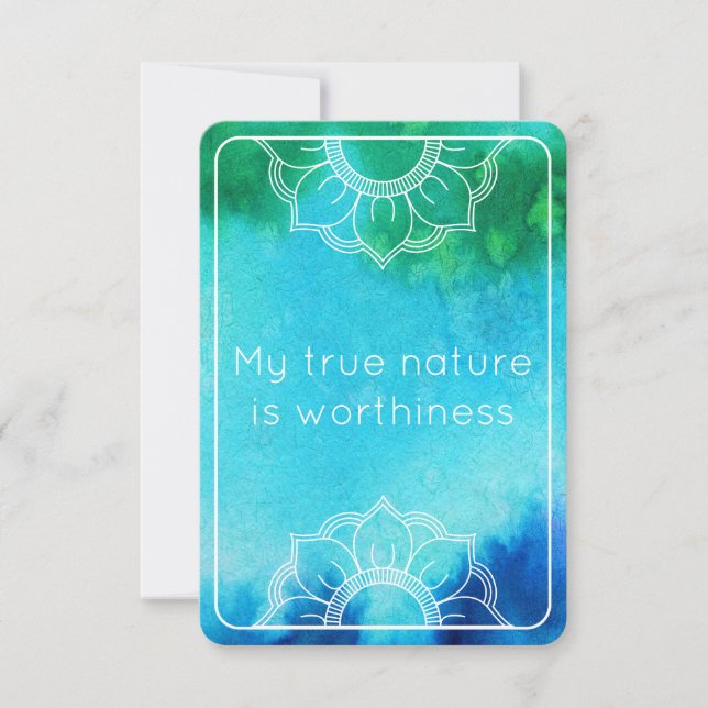 True Nature Law of Attraction Blue Watercolor Card (Front)