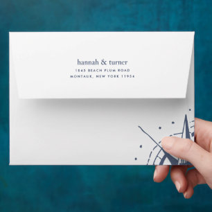 True North   Nautical Compass 5x7 Return Address Envelopes