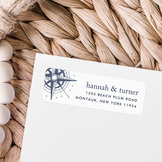 True North | Nautical Compass Return Address Label (Creator Uploaded)