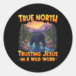 True-north Trusting Jesus In A Wild World Vbs 2025 Classic Round Sticker