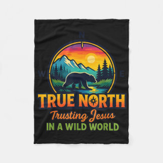 True North Vbs 2025 Trusting Jesus Wilderness Chri Fleece Blanket