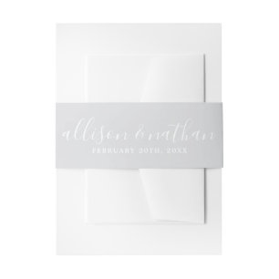 True Simplicity 1 Bride Groom Cool Mist Wedding Invitation Belly Band