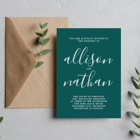 True Simplicity 1 Peacock Teal Minimalist Wedding