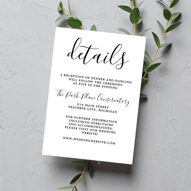 True Simplicity 1 Script Simple Minimalist Wedding Enclosure Card (Creator Uploaded)