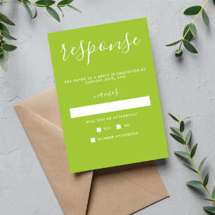True Simplicity 1 Spring Minimal Wedding RSVP Card