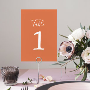 True Simplicity 1 Wedding Coral Table Number
