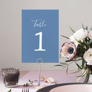 True Simplicity 1 Wedding Denim Blue Table Number