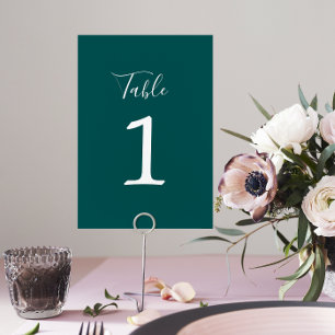 True Simplicity 1 Wedding Peacock Table Number