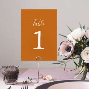 True Simplicity 1 Wedding Pumpkin Table Number