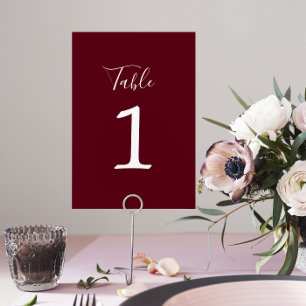 True Simplicity 1 Wedding Rosewood Table Number