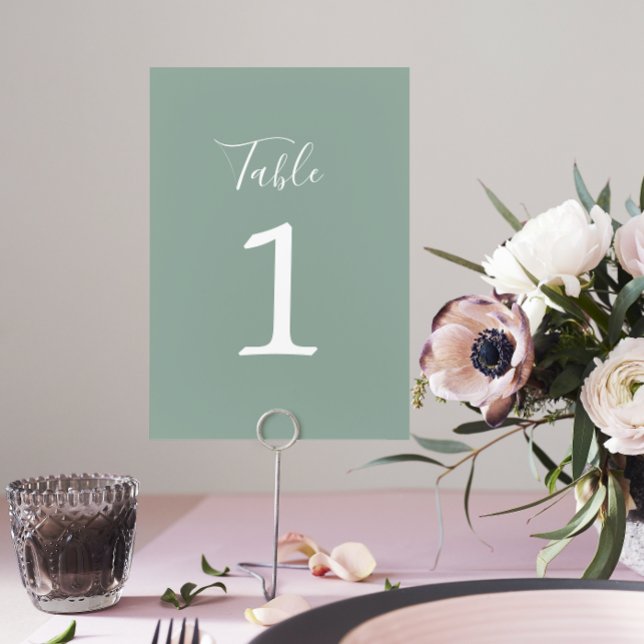 True Simplicity 1 Wedding Sage Green Table Number (Creator Uploaded)