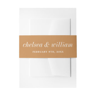 True Simplicity 2 Bride and Groom Apricot Wedding Invitation Belly Band