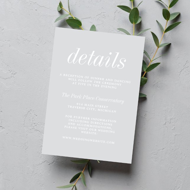 True Simplicity 2 Cool Mist Minimalist Wedding Enclosure Card (Creator Uploaded)
