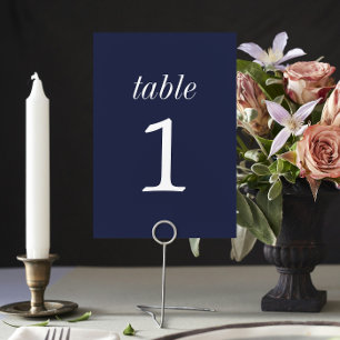 True Simplicity 2 Dark Navy Wedding Table Number