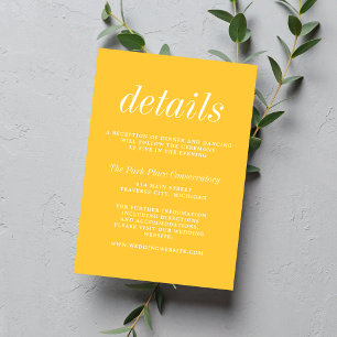True Simplicity 2 Marigold Yellow Minimal Wedding Enclosure Card