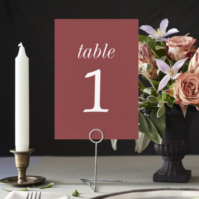 True Simplicity 2 Marsala Wedding Table Number (Creator Uploaded)