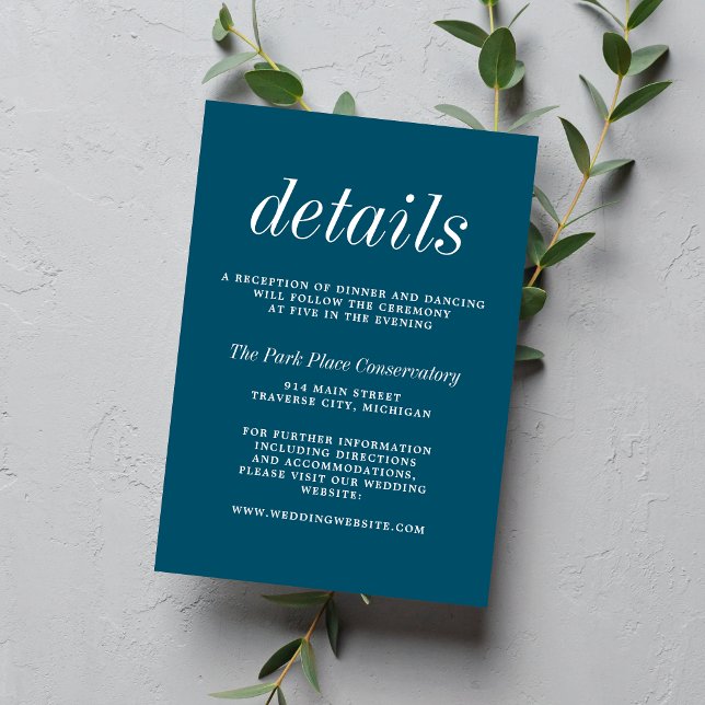 True Simplicity 2 Neptune Blue Minimalist Wedding Enclosure Card (Creator Uploaded)
