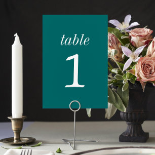 True Simplicity 2 Teal Wedding Table Number