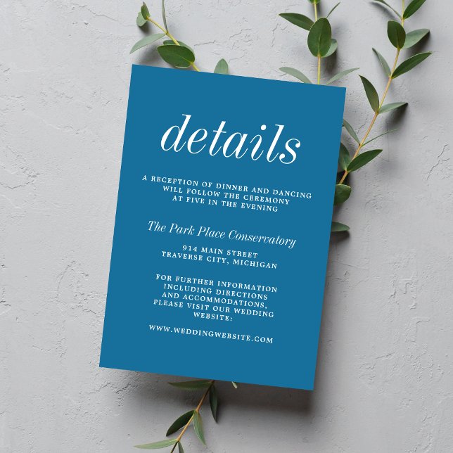 True Simplicity 2 Winter Blue Minimalist Wedding Enclosure Card (Creator Uploaded)