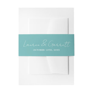 True Simplicity 3 Bride Groom Caribbean Wedding Invitation Belly Band