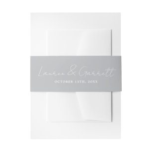 True Simplicity 3 Bride Groom Sterling Wedding Invitation Belly Band