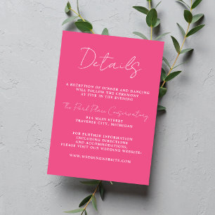 True Simplicity 3 Script Minimal Carnation Wedding Enclosure Card