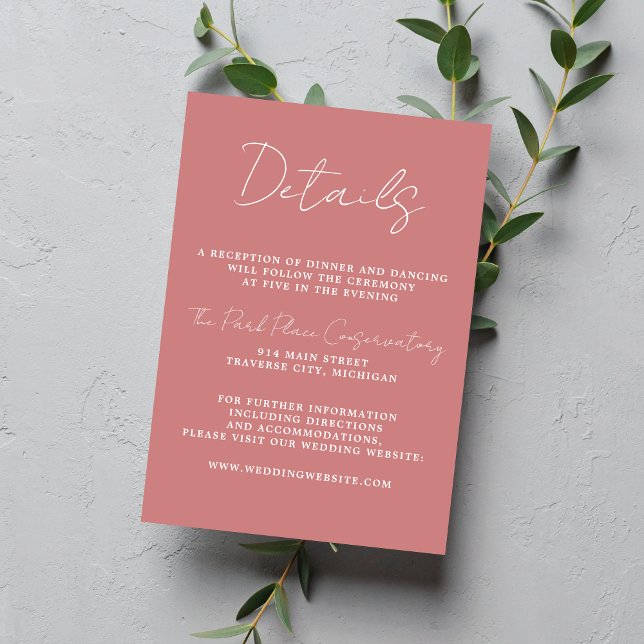 True Simplicity 3 Script Minimal Dusty Rose Enclosure Card (Creator Uploaded)