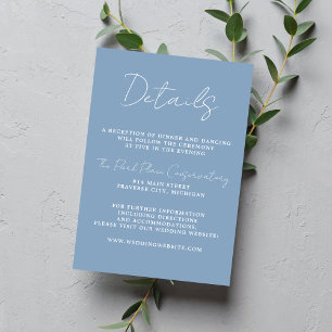 True Simplicity 3 Script Minimal Glacier Wedding Enclosure Card