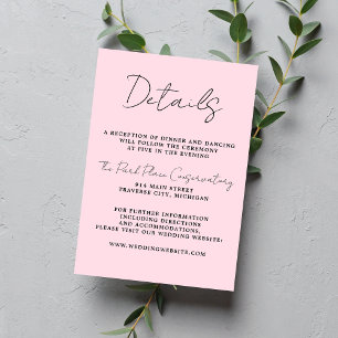True Simplicity 3 Script Minimal Primrose Wedding Enclosure Card