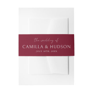 True Simplicity 4 | Burgundy | Wedding Invite Invitation Belly Band
