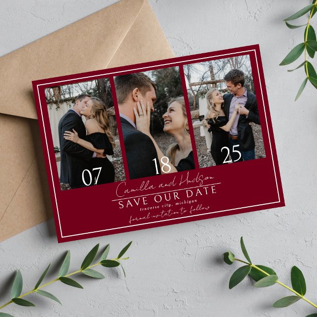 True Simplicity 4 | Burgundy | Wedding Save The Date (Creator Uploaded)