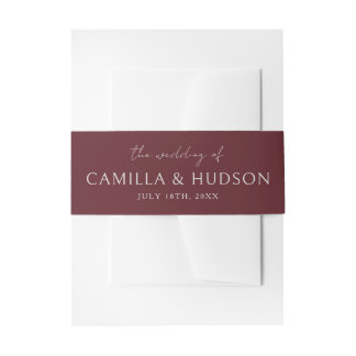 True Simplicity 4 | Dark Burgundy | Wedding Invite Invitation Belly Band