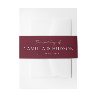 True Simplicity 4 | Deep Burgundy | Wedding Invite Invitation Belly Band