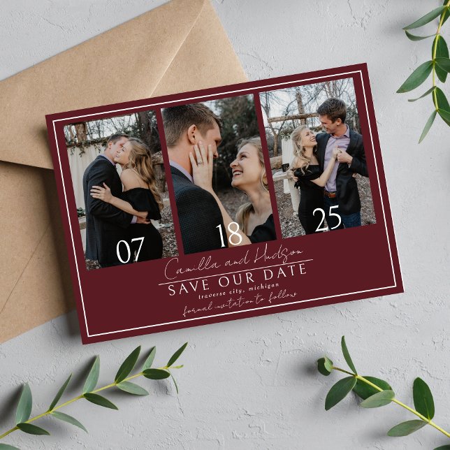 True Simplicity 4 | Deep Burgundy | Wedding Save The Date (Creator Uploaded)