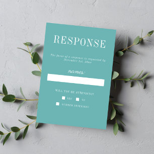 True Simplicity 6 Caribbean Minimalist Wedding RSVP Card