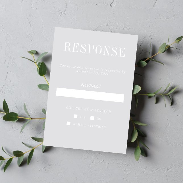 True Simplicity 6 Cool Mist Minimalist Wedding RSVP Card (Creator Uploaded)