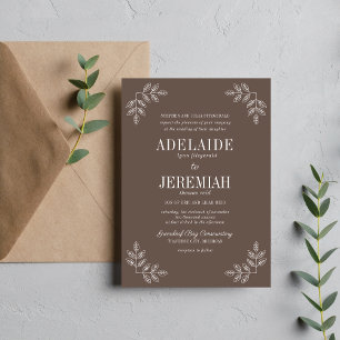 True Simplicity 6 Floral Mushroom Wedding Invitation