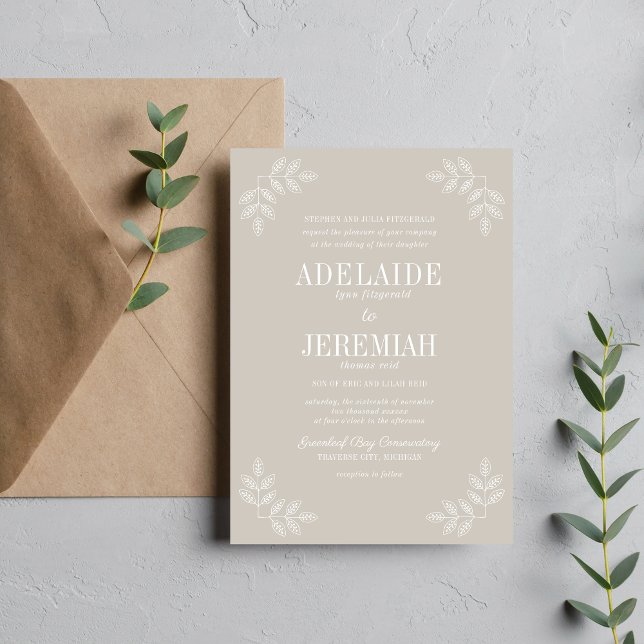 True Simplicity 6 Floral Oyster Wedding Invitation (Creator Uploaded)