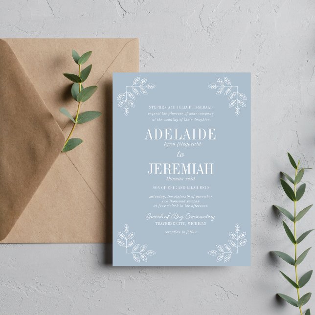 True Simplicity 6 Ice Blue Floral Wedding Invitation (Creator Uploaded)