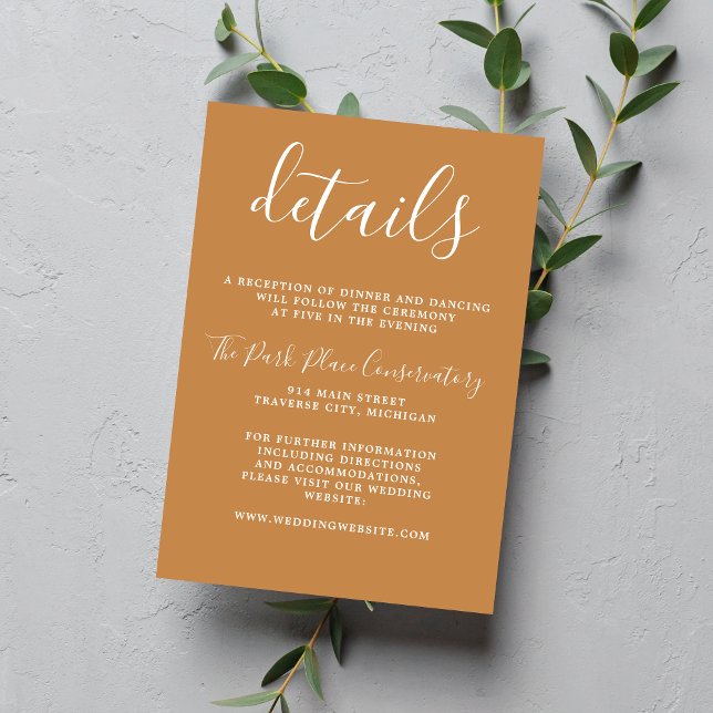 True Simplicity Apricot Chic Minimalist Wedding Enclosure Card (Creator Uploaded)