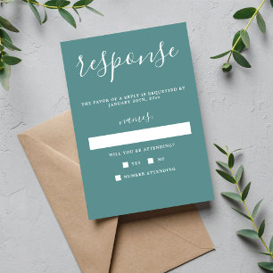 True Simplicity Duck Egg Minimalist Wedding RSVP