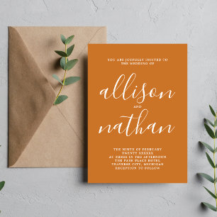 True Simplicity Spice Minimalist Wedding Invitation