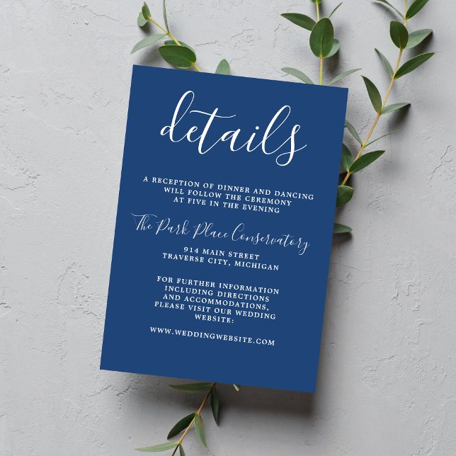 True Simplicity True Blue Chic Minimalist Wedding Enclosure Card (Creator Uploaded)
