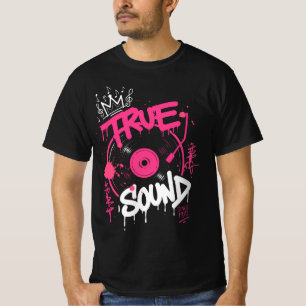 True Sound Graffiti Vinyl Record Retro Street Art T-Shirt