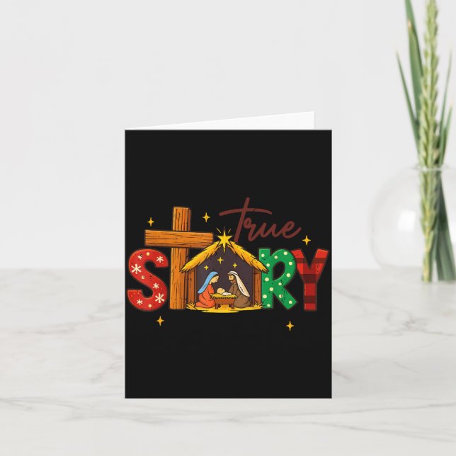 True Story Christian Christmas Family Pajamas Pjs  Card (Front)